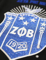 Big Boy Zeta Phi Beta Divine 9 Rhinestud S13 Ladies Football Jersey [Black]