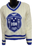 Buffalo Dallas Zeta Phi Beta V-Neck Sweater [Alabaster]