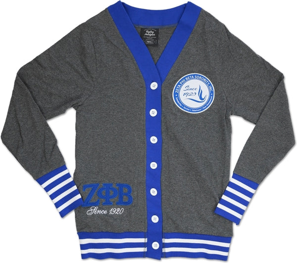 Big Boy Zeta Phi Beta Divine 9 S7 Light Weight Ladies Cardigan [Grey]