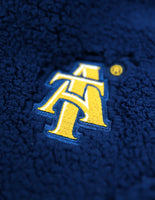 Big Boy North Carolina A&T Aggies Sherpa Zip Up Ladies Hoodie [Navy Blue]