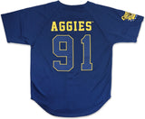Big Boy North Carolina A&T Aggies Mens Baseball Jersey [Navy Blue]