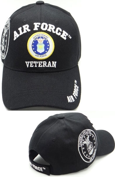 Air Force Veteran Shadow Mens Cap [Baseball Cap - Black]
