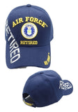 Air Force Emblem Retired Shadow Text Mens Cap [Baseball Cap - Navy Blue]