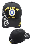 Air Force Emblem Retired Shadow Text Mens Cap [Baseball Cap - Black]