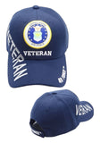 Air Force Emblem Veteran Shadow Text Mens Cap [Baseball Cap - Navy Blue]