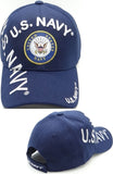 U.S. Navy Emblem Shadow Text Mens Cap [Baseball Cap - Navy Blue]