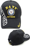 Navy Emblem Retired Shadow Text Mens Cap [Baseball Cap - Black]