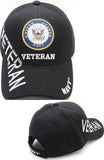 Navy Emblem Veteran Shadow Text Mens Cap [Baseball Cap - Black]