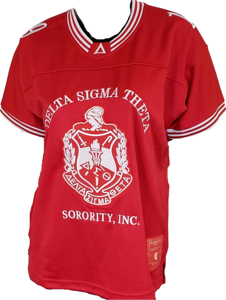 Buffalo Dallas Delta Sigma Theta Crest Football Jersey [Red]
