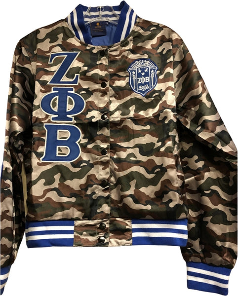 Buffalo Dallas Zeta Phi Beta Camo Satin Jacket [Camouflage]