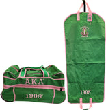 Buffalo Dallas Alpha Kappa Alpha 2 Piece Travel Bag Bundle [Green]