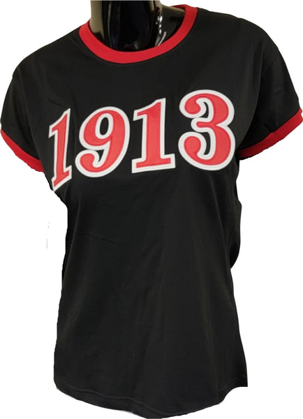 Buffalo Dallas Delta Sigma Theta 1913 Ringer T-Shirt [Short Sleeve - Black]