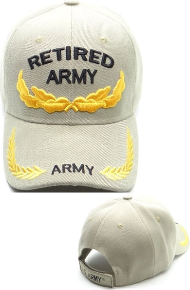 Retired Army Scrambled Eggs Mens Cap [Beige]