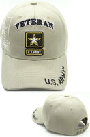 U.S. Army Star Veteran Shadow Mens Cap [Beige - Adjustable Size - Baseball Cap]