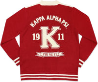 Big Boy Kappa Alpha Psi Divine 9 S7 Mens Button Down Sweater [Crimson Red]