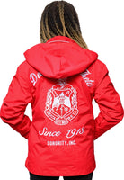 Big Boy Delta Sigma Theta Divine 9 S7 Hooded Ladies Windbreaker Jacket [Red]