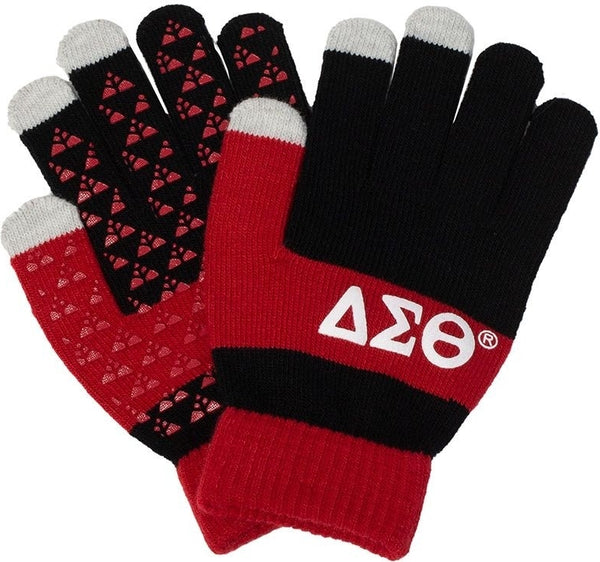 Delta Sigma Theta Knit Texting Gloves [Black]
