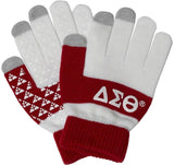 Delta Sigma Theta Knit Texting Gloves [White]