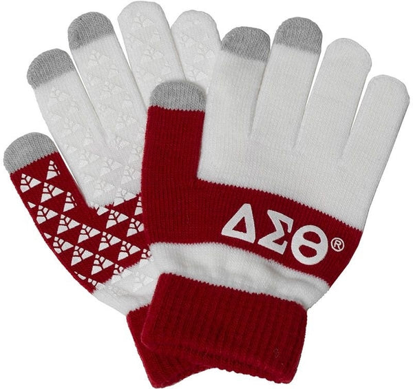 Delta Sigma Theta Knit Texting Gloves [White]