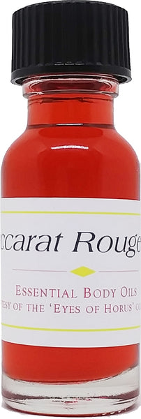 Baccarat Rouge 540 - Type Scented Body Oil Fragrance [Red - 1/2 oz. - Clear Glass - Regular Cap]