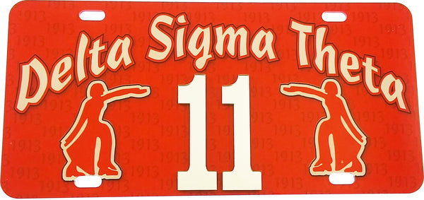 Delta Sigma Theta Printed Line #11 License Plate [Red]