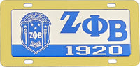 Zeta Phi Beta Domed Crest Tag License Plate [Gold]