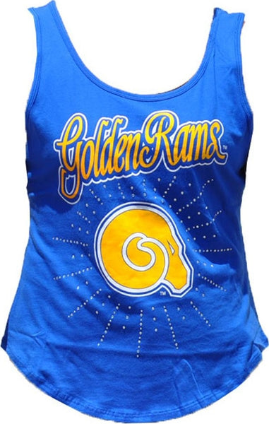 Big Boy Albany State Golden Rams Rhinestone Ladies Tank Top [Royal Blue]
