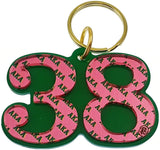 Alpha Kappa Alpha Color Mirror Line #38 Keychain [Green]