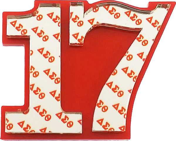 Delta Sigma Theta Acrylic Line #17 Pin [Red]