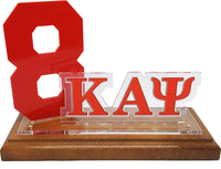 Kappa Alpha Psi Acrylic Desktop Line #8 With Wooden Base [Brown]