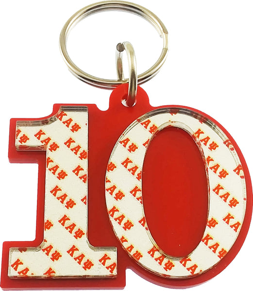 Kappa Alpha Psi Line #10 Key Chain [Red/Silver]