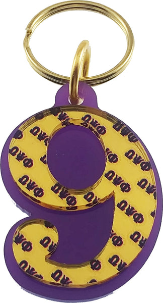 Omega Psi Phi Line #9 Key Chain [Purple]