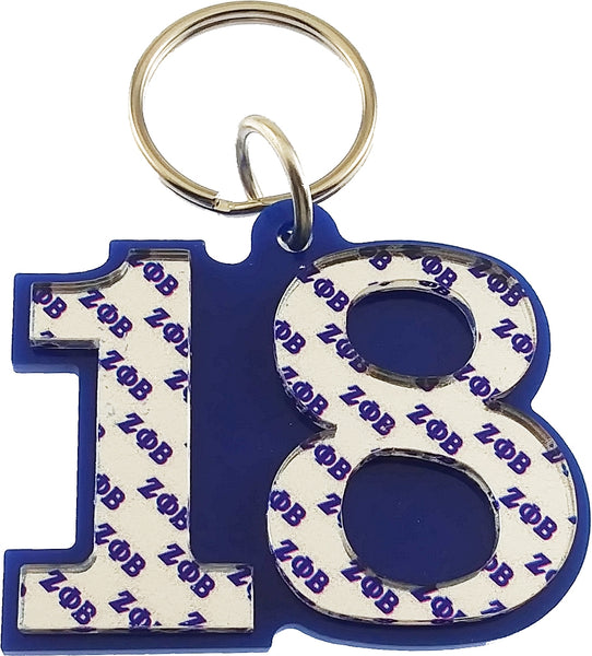 Zeta Phi Beta Line #18 Key Chain [Blue]