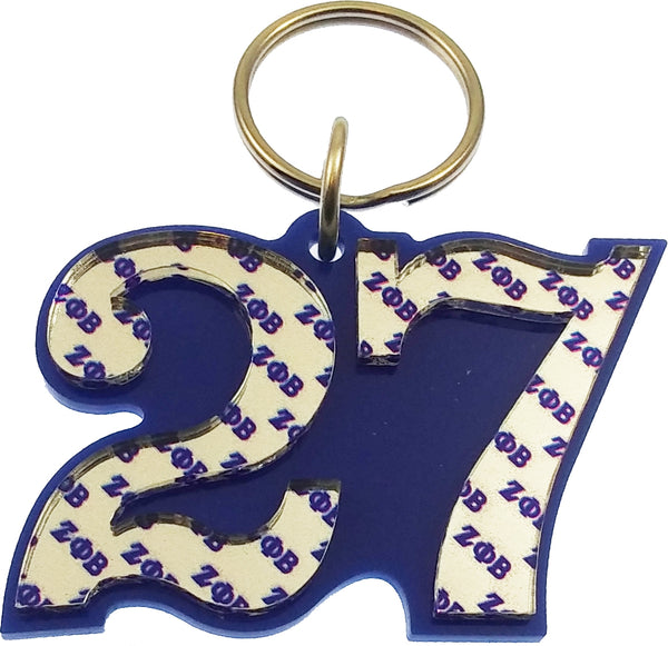 Zeta Phi Beta Line #27 Key Chain [Blue]