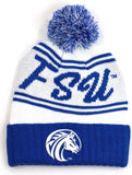 Big Boy Fayetteville State Broncos S252 Beanie With Ball [White]