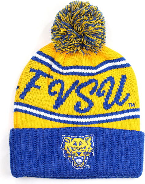 Big Boy Fort Valley State Wildcats S252 Beanie With Ball [Gold]