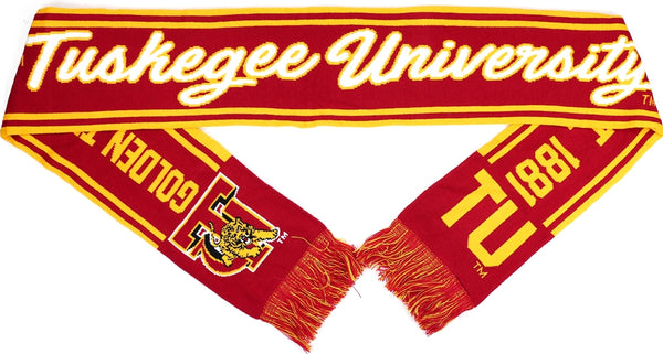 Big Boy Tuskegee Golden Tigers S6 Knit Scarf [Crimson Red]