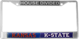 Kansas + Kansas State House Divided Split License Plate Frame [Silver]