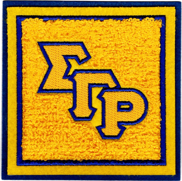 Sigma Gamma Rho Square Chenille Sew-On Patch [Gold]