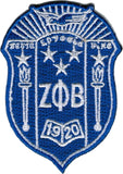 Zeta Phi Beta Crest Embroidered Emblem Iron-On Patch [Blue]