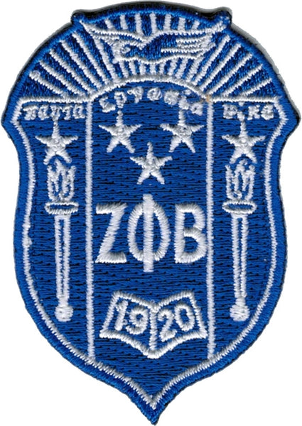 Zeta Phi Beta Crest Embroidered Emblem Iron-On Patch [Blue]