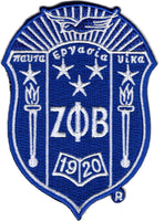 Zeta Phi Beta Crest Embroidered Emblem Iron-On Patch [Blue]