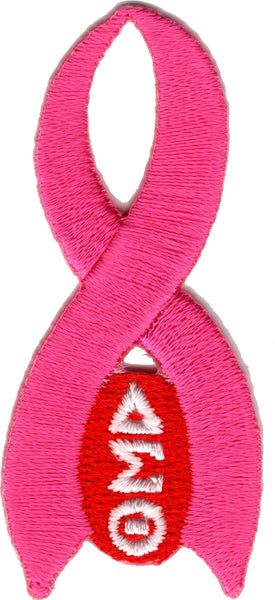 Delta Sigma Theta Pink Ribbon Iron-On Patch [Pink]