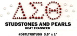 Delta Sigma Theta Letter Studstones & Pearls Heat Transfer [Red]