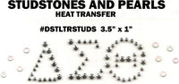 Delta Sigma Theta Letter Studstones & Pearls Heat Transfer [Silver]