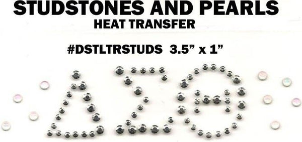 Delta Sigma Theta Letter Studstones & Pearls Heat Transfer [Silver]