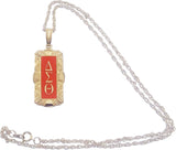 Delta Sigma Theta Antique Filigree Pendant With Chain [Silver]
