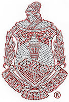 Delta Sigma Theta Crest Rhinestone Heat Transfer [Red/Silver]