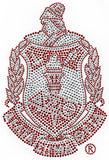 Delta Sigma Theta Crest Rhinestone Heat Transfer [Red/Silver]
