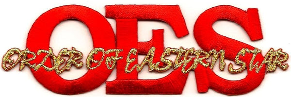 Eastern Star Script Iron-On Patch [Red]